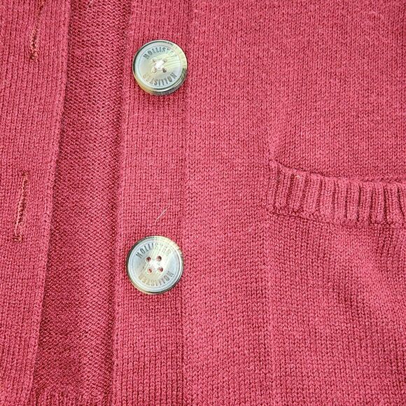 Hollister Cranberry Button Up Cardigan Sweater Sz M - Picture 7 of 7